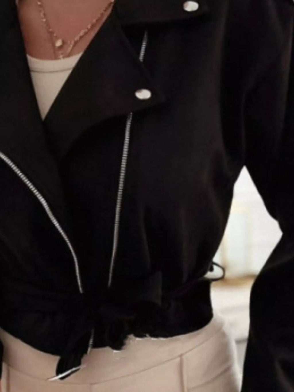 Zip Up Cropped Jacket.