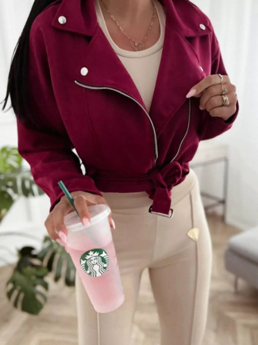 Zip Up Cropped Jacket.